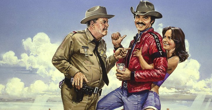 SMOKEY AND THE BANDIT, Jackie Gleason, Burt Reynolds, Sally Field, 1977